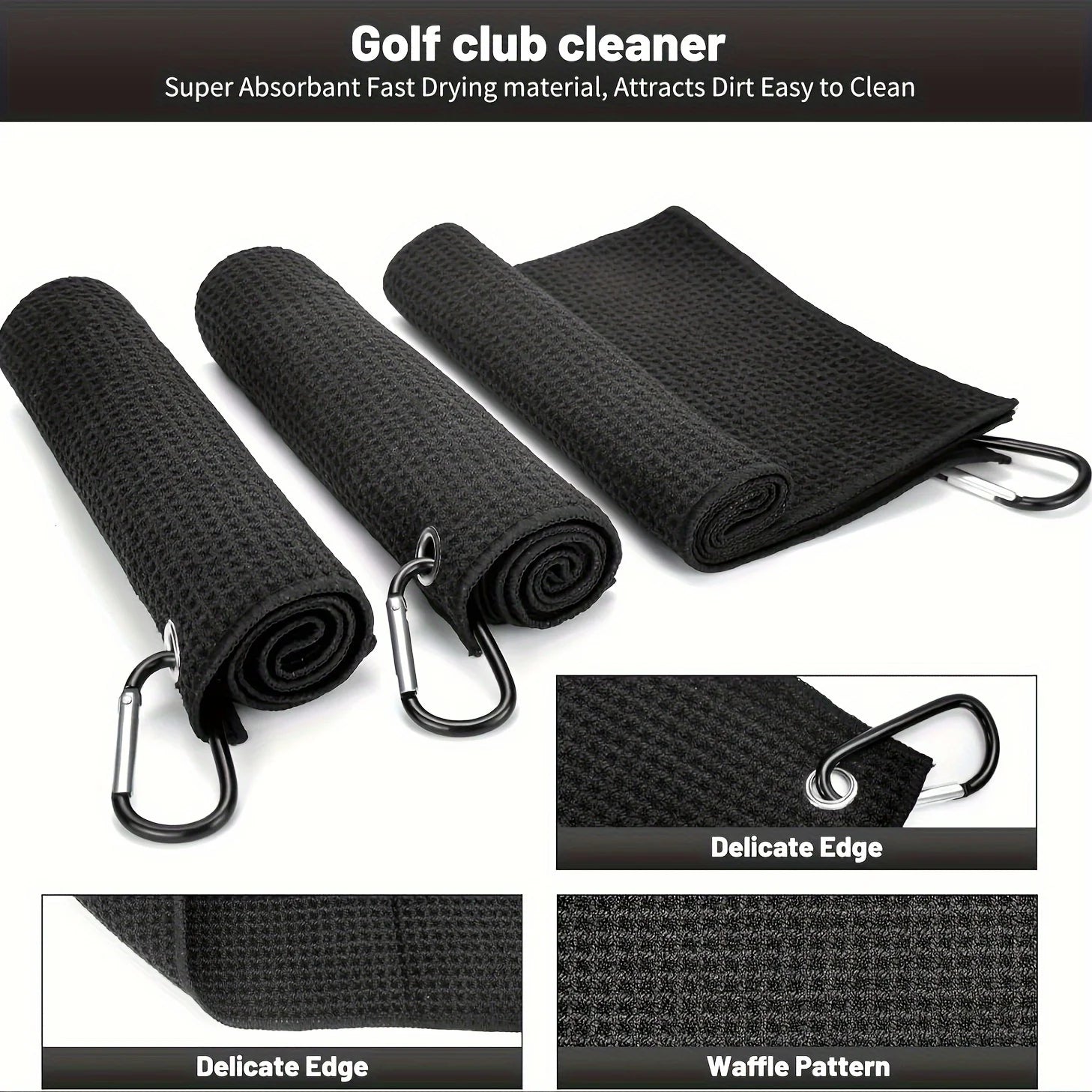 Gemini said Kit de Limpieza y Mantenimiento de Golf - Toalla de Microfibra Waffle, Cepillo y Herramienta de Divots