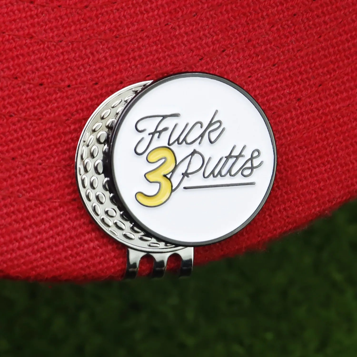 Marcador de Pelota de Golf Fuck 3 Putts con Clip Magnético - Diseño de Actitud para Jugadores Decididos