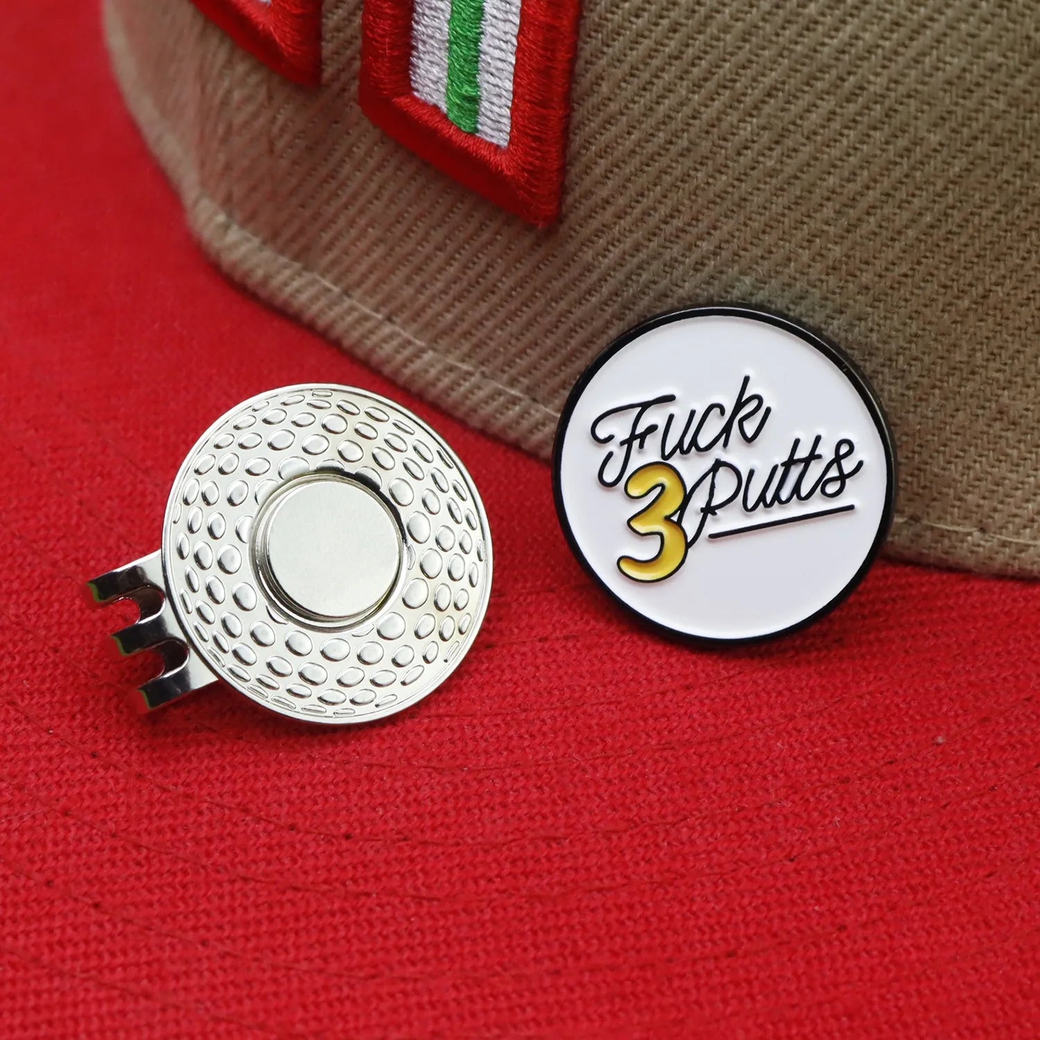 Marcador de Pelota de Golf Fuck 3 Putts con Clip Magnético - Diseño de Actitud para Jugadores Decididos