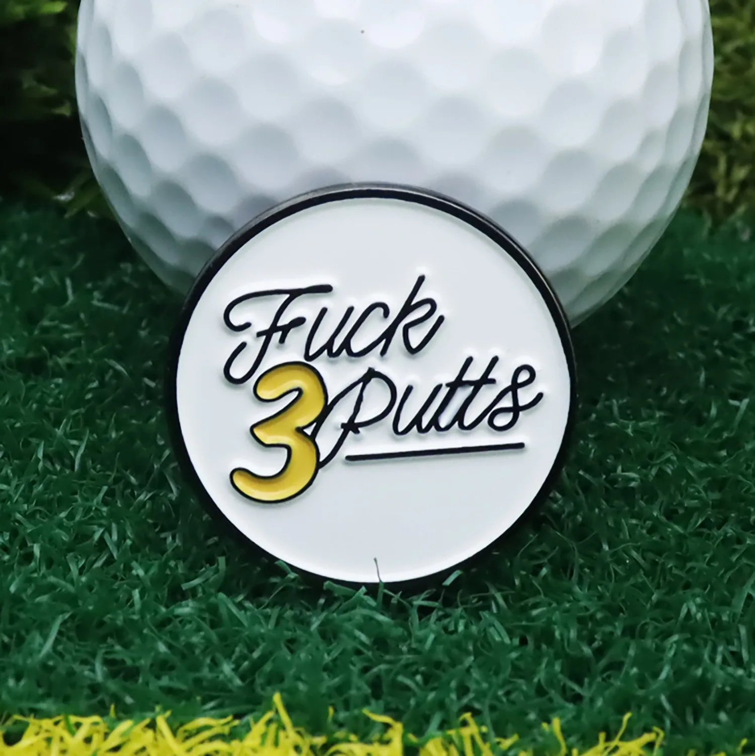 Marcador de Pelota de Golf Fuck 3 Putts con Clip Magnético - Diseño de Actitud para Jugadores Decididos