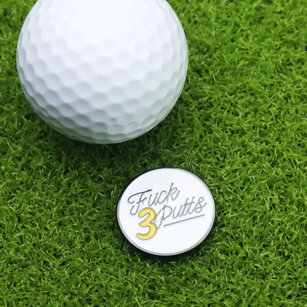 Marcador de Pelota de Golf Fuck 3 Putts con Clip Magnético - Diseño de Actitud para Jugadores Decididos
