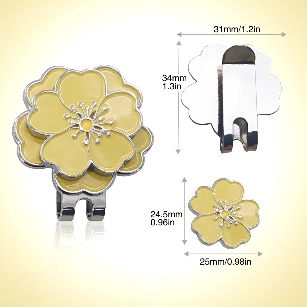 Marcador de Pelota de Golf Premium Flor con Clip Magnético - aleación de Alta Resistencia y Sujeción de Precisión