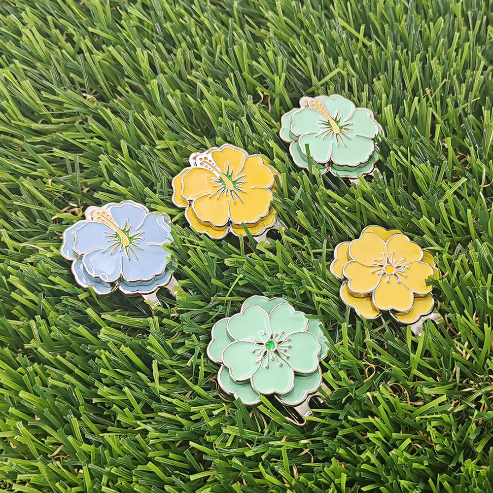 Marcador de Pelota de Golf Premium Flor con Clip Magnético - aleación de Alta Resistencia y Sujeción de Precisión
