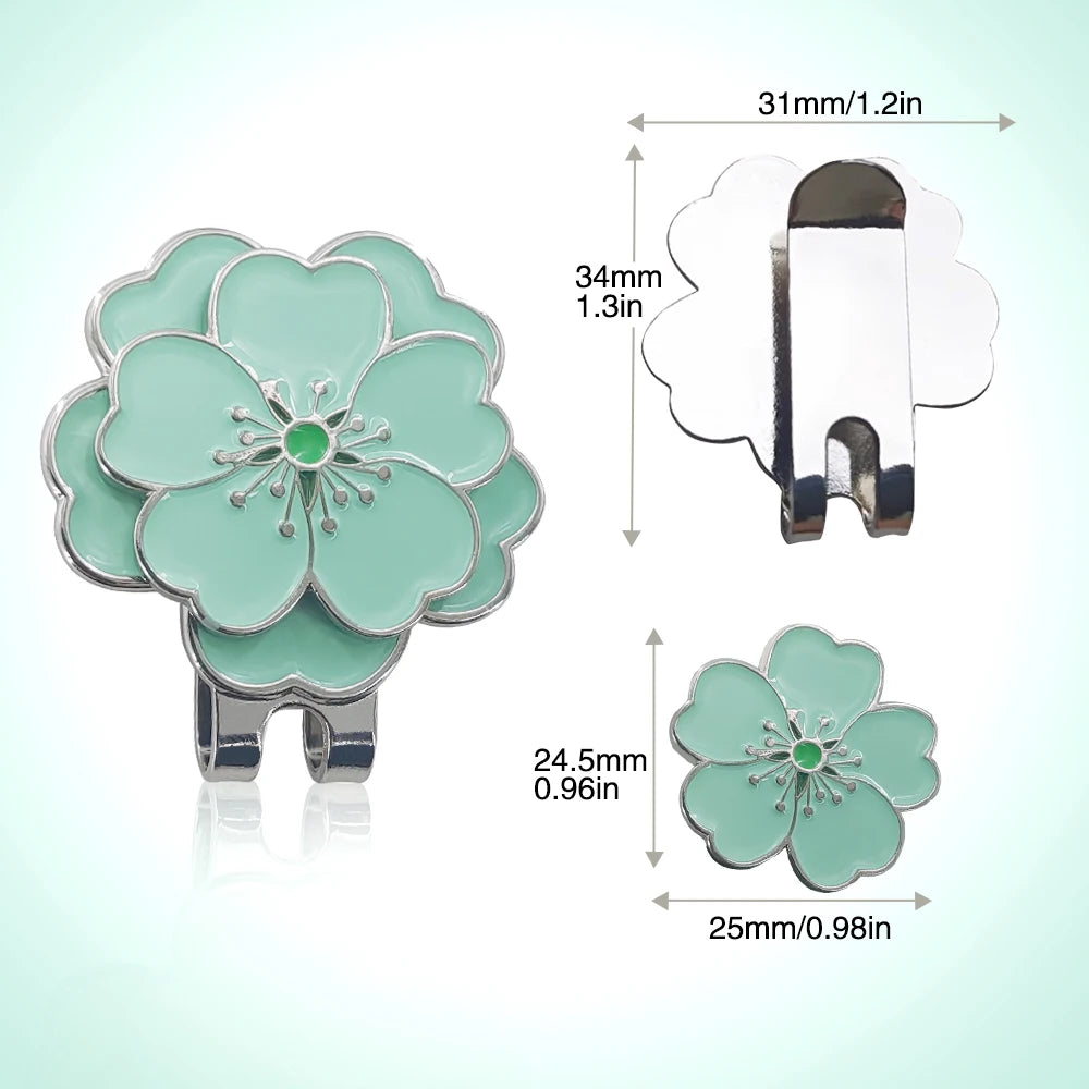 Marcador de Pelota de Golf Premium Flor con Clip Magnético - aleación de Alta Resistencia y Sujeción de Precisión