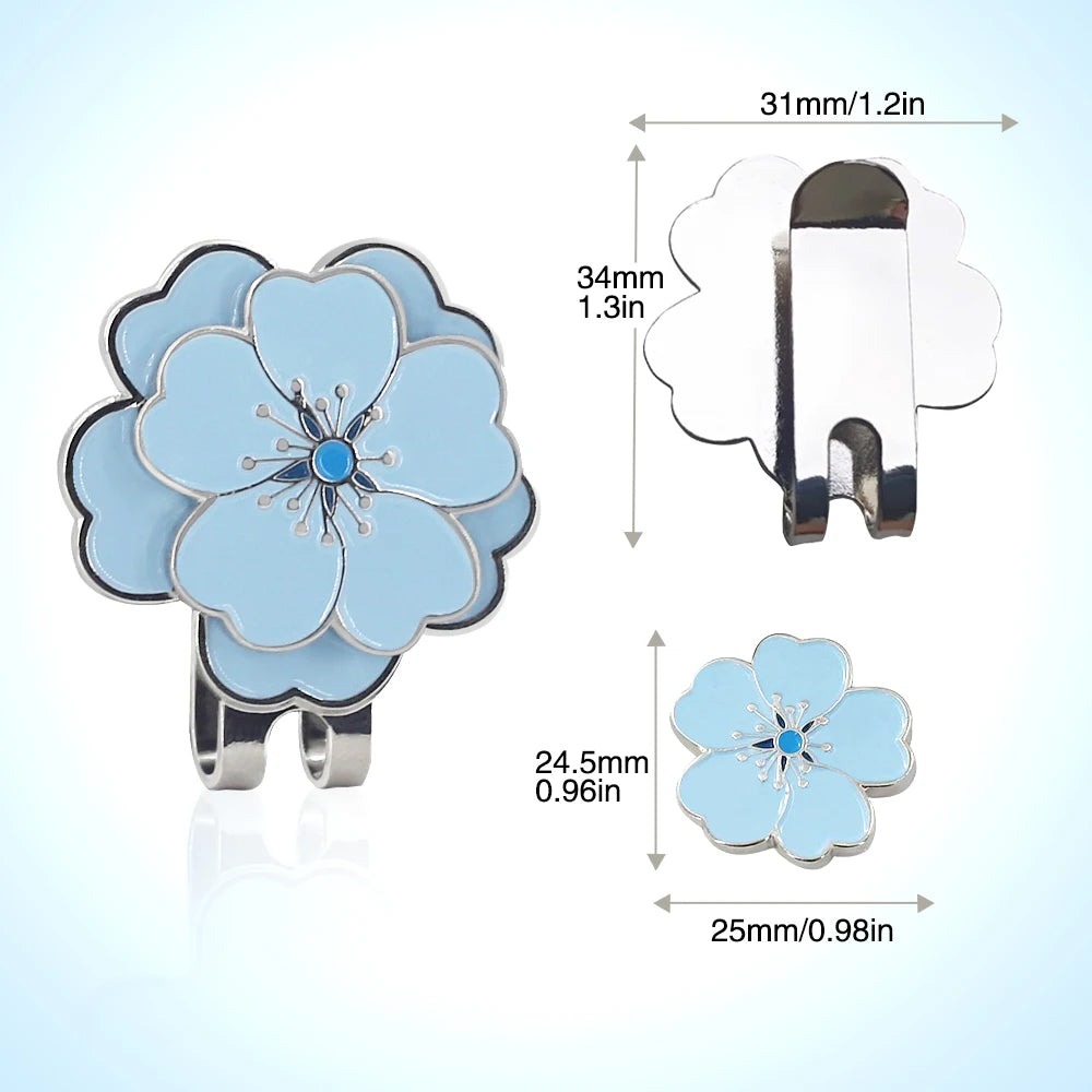 Marcador de Pelota de Golf Premium Flor con Clip Magnético - aleación de Alta Resistencia y Sujeción de Precisión