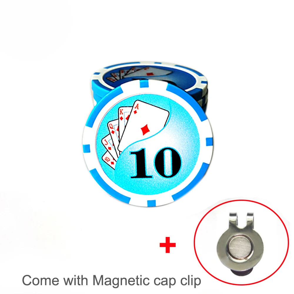 Marcador de Pelota de Golf Casino Poker Chip - Diseño de Ficha de Apuesta con Clip Magnético de Alta Resistencia