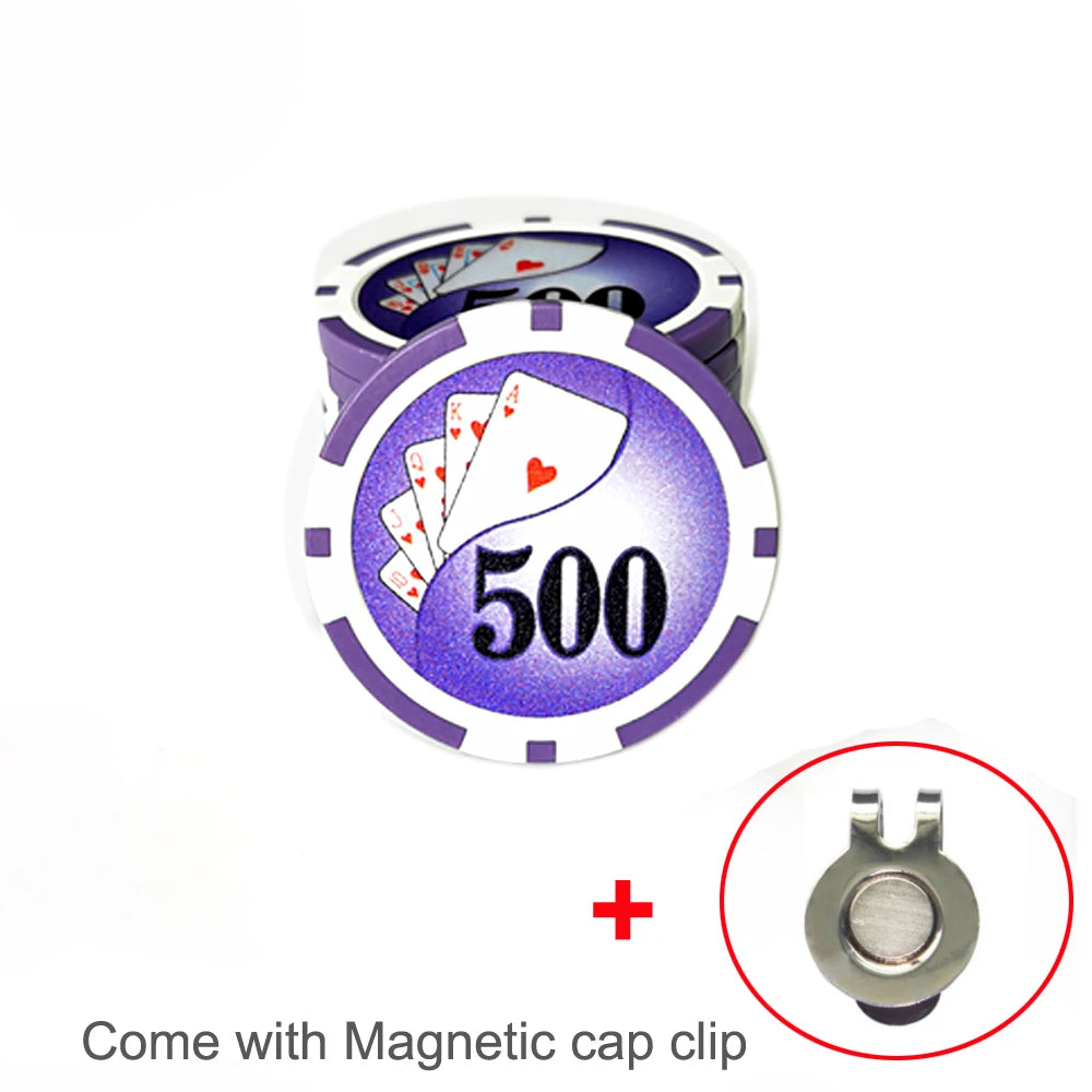 Marcador de Pelota de Golf Casino Poker Chip - Diseño de Ficha de Apuesta con Clip Magnético de Alta Resistencia