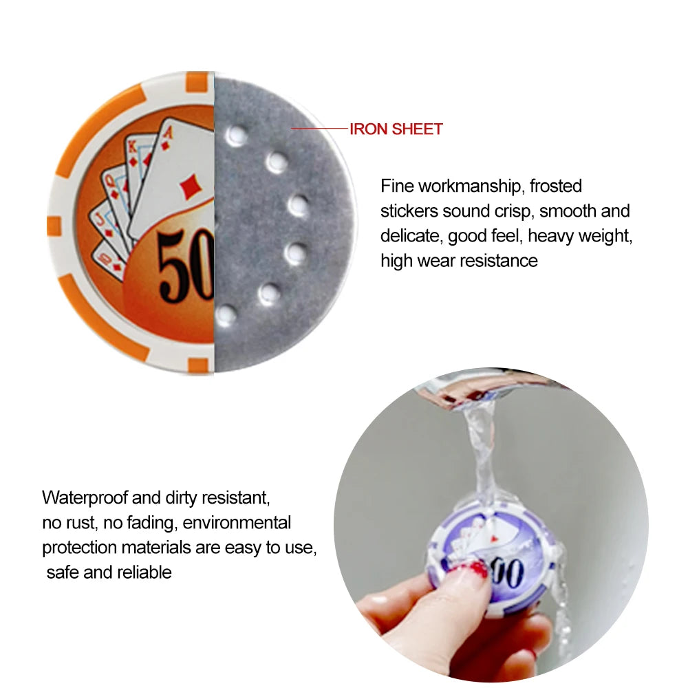 Marcador de Pelota de Golf Casino Poker Chip - Diseño de Ficha de Apuesta con Clip Magnético de Alta Resistencia
