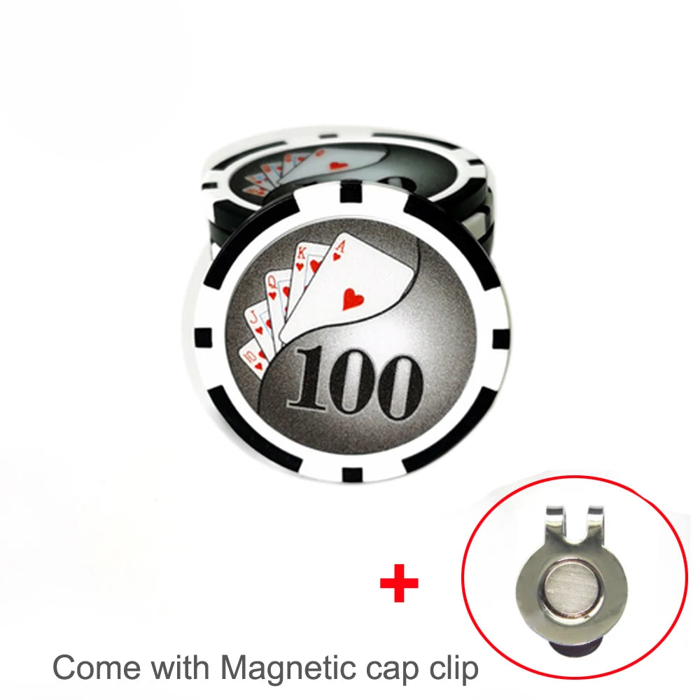 Marcador de Pelota de Golf Casino Poker Chip - Diseño de Ficha de Apuesta con Clip Magnético de Alta Resistencia