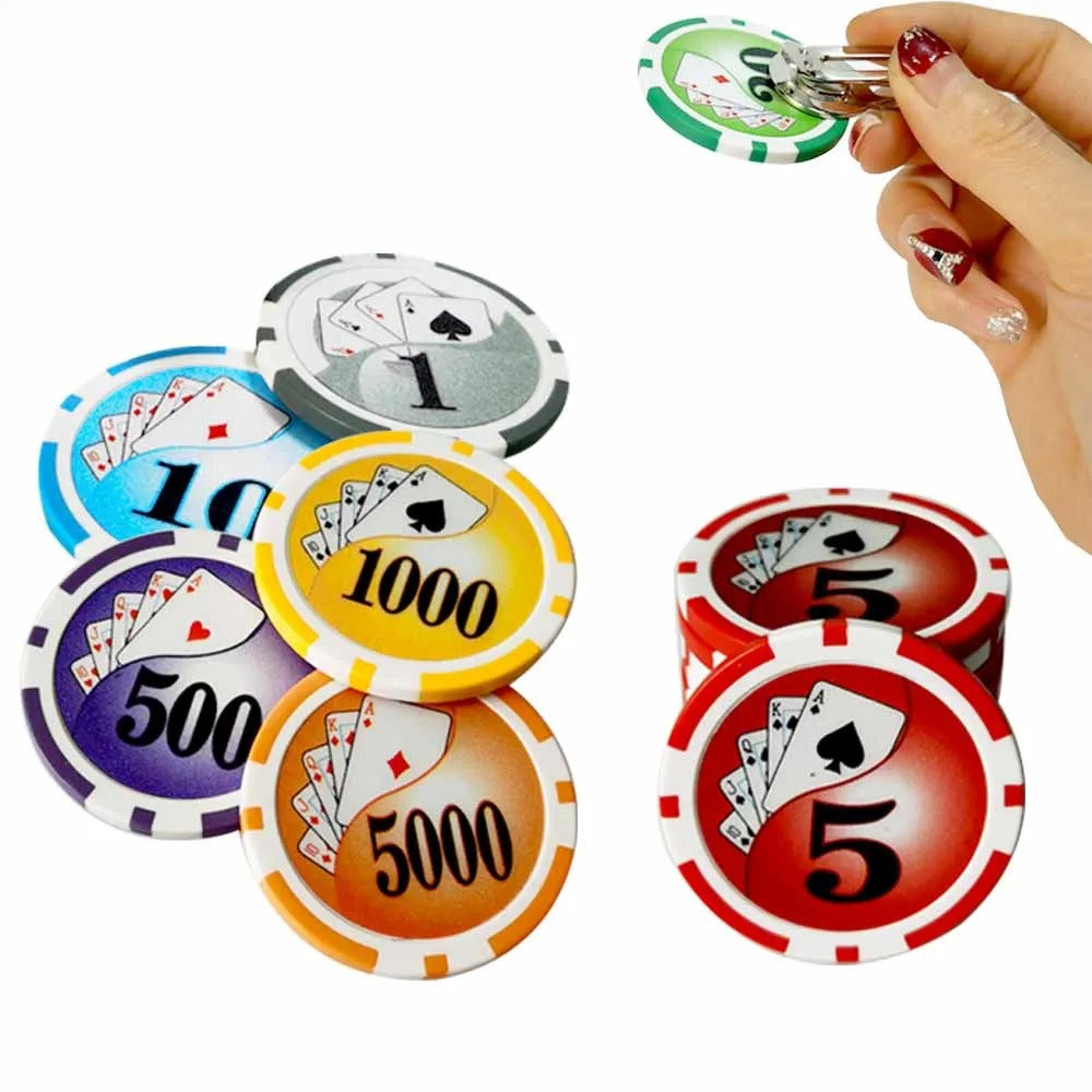 Marcador de Pelota de Golf Casino Poker Chip - Diseño de Ficha de Apuesta con Clip Magnético de Alta Resistencia