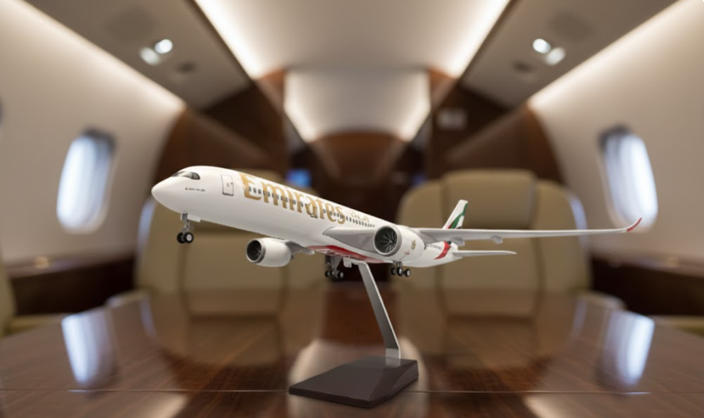 Avión Escala Grande Emirates UAE A350
