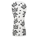 Funda de Golf Royal Crown Black & White - Protección de Cuero Sintético Premium con Diseño de Corona