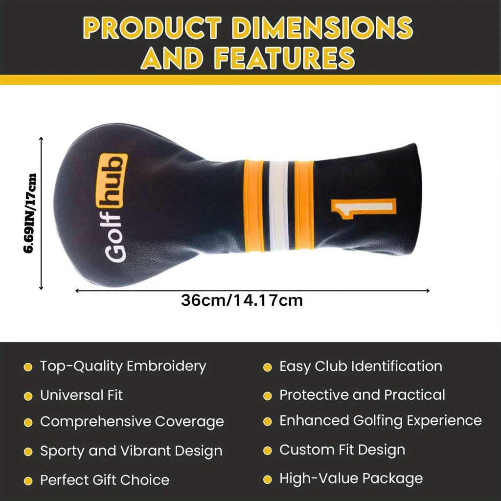 Funda para Driver de Golf, Golf Hub - Diseño de Edición Especial en Cuero Sintético Premium