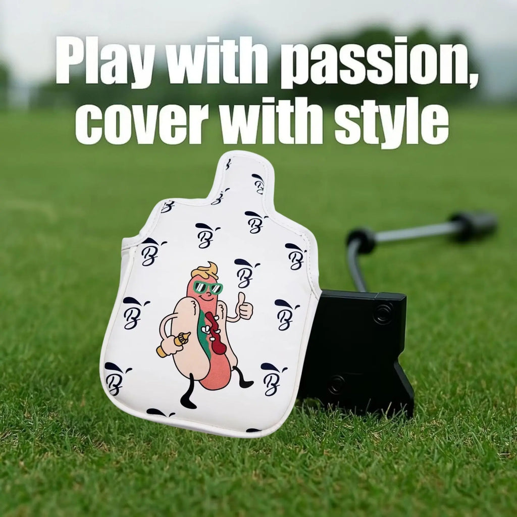 Funda para Putter Mallet Hot Dog Edition - Diseño Divertido en Cuero Sintético Premium