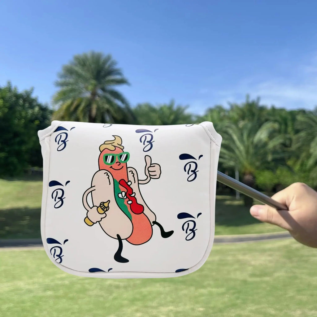 Funda para Putter Mallet Hot Dog Edition - Diseño Divertido en Cuero Sintético Premium
