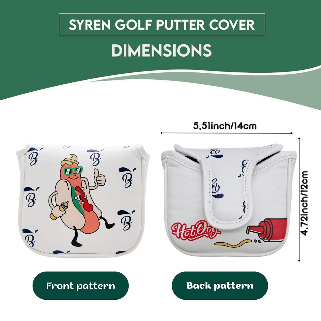 Funda para Putter Mallet Hot Dog Edition - Diseño Divertido en Cuero Sintético Premium