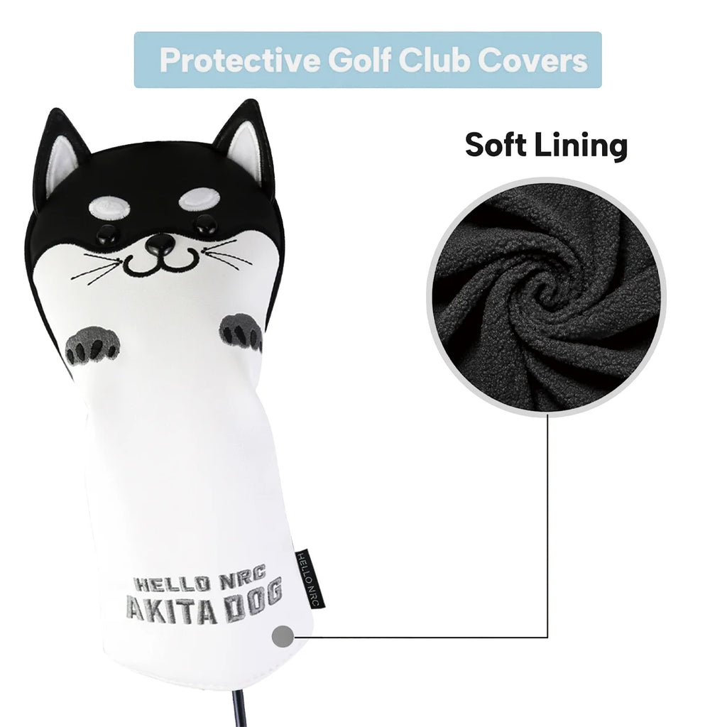 Fundas de Golf Premium Shiba Inu Edition - Cuero Sintético de Alta Resistencia para Driver y Maderas