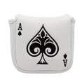 Funda para Putter Mallet Poker Ace - Diseño de As de Picas en Cuero Sintético Premium Blanco
