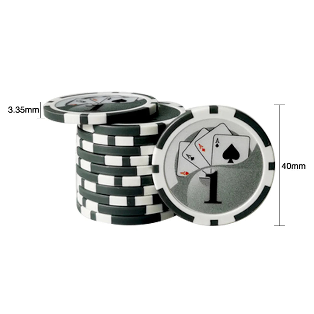 Marcador de Pelota de Golf Casino Poker Chip - Diseño de Ficha de Apuesta con Clip Magnético de Alta Resistencia