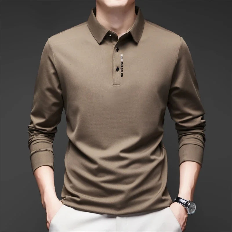 Polo Casual Premium Commander de Manga Larga - Transpirable y Antiarrugas