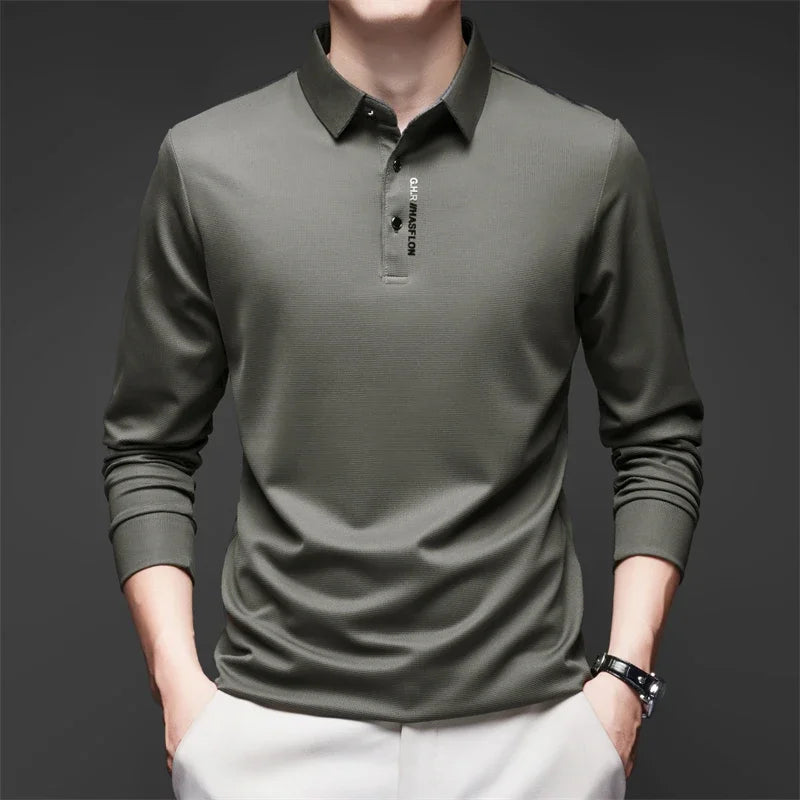 Polo Casual Premium Commander de Manga Larga - Transpirable y Antiarrugas