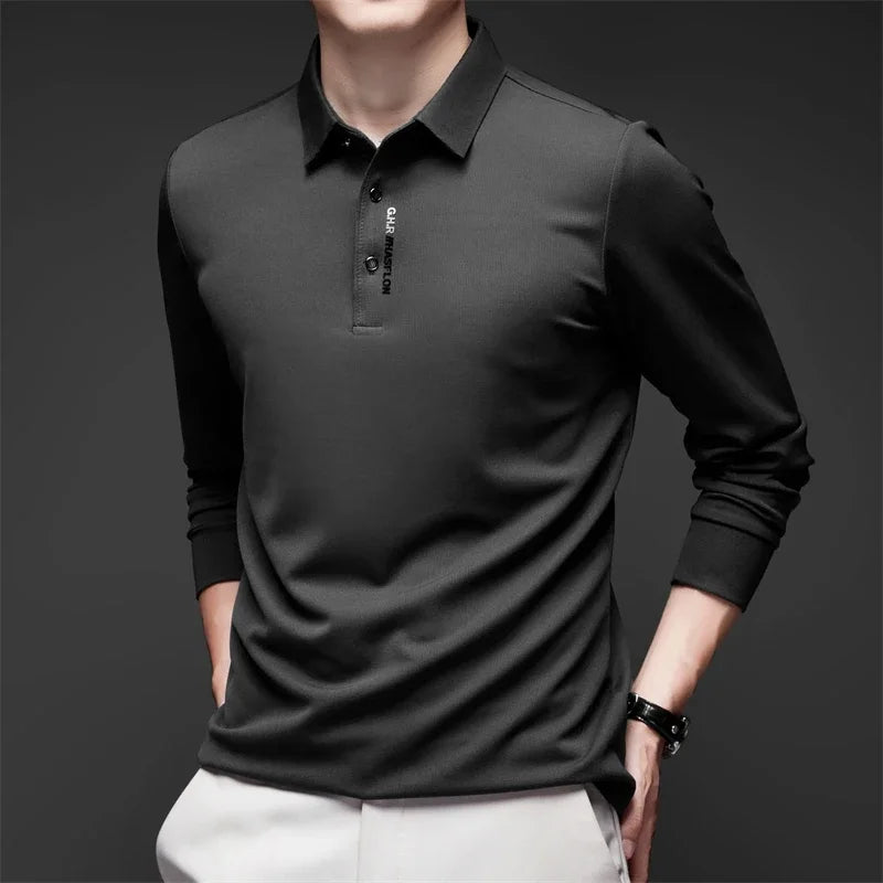 Polo Casual Premium Commander de Manga Larga - Transpirable y Antiarrugas