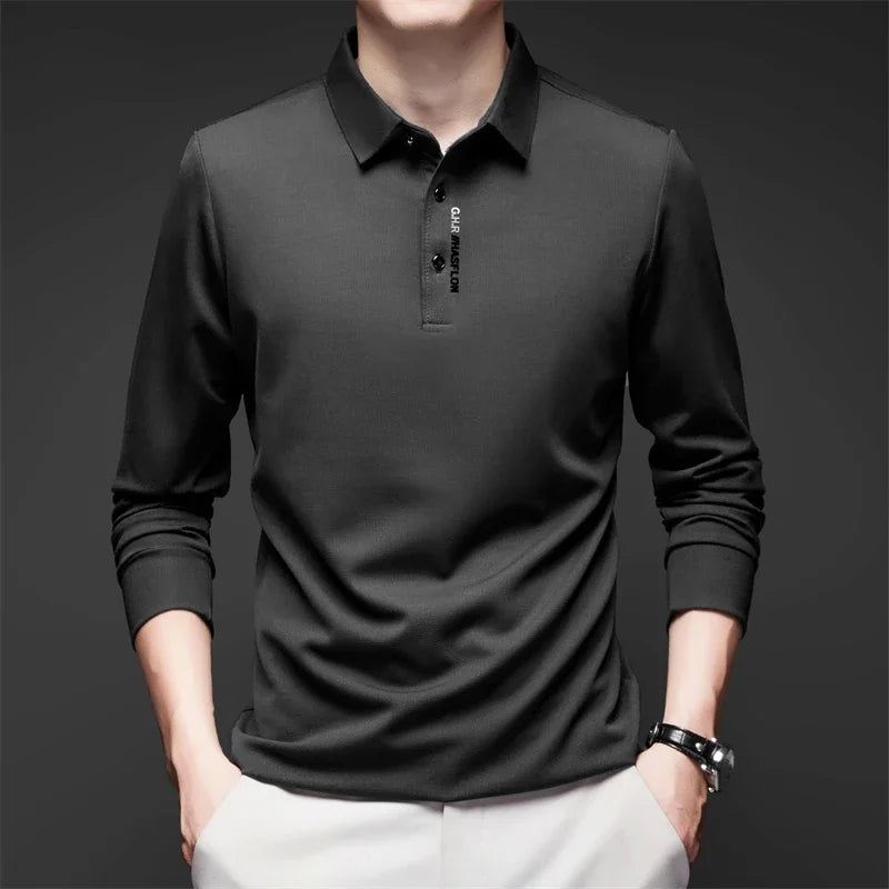 Polo Casual Premium Commander de Manga Larga - Transpirable y Antiarrugas