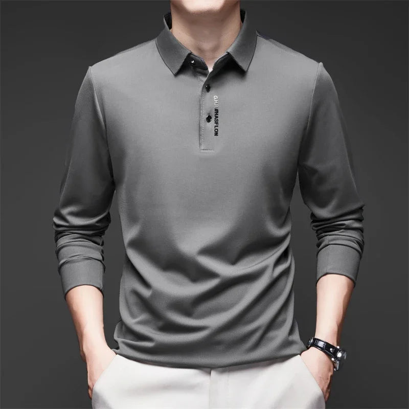 Polo Casual Premium Commander de Manga Larga - Transpirable y Antiarrugas