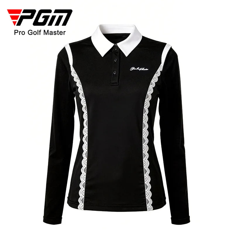 Playera de Golf Ice Silk para Dama - Manga Larga Transpirable con Protección Solar y Cuello Polo