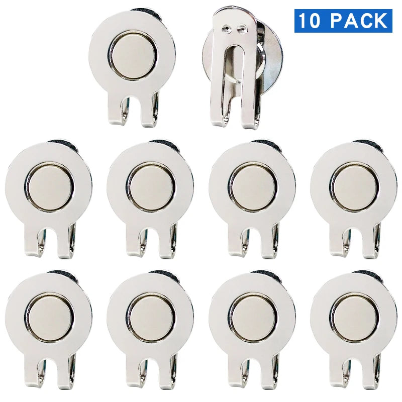 Pack de 10 Clips Magnéticos de Alta Resistencia para Gorra de Golf - Soporte de Marcador Universal