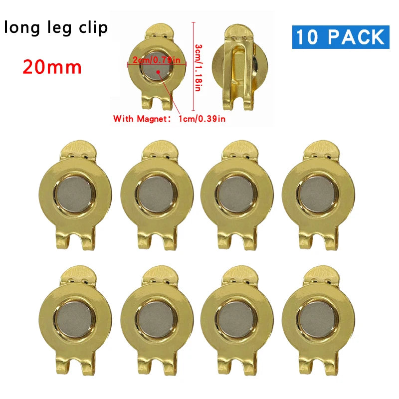 Pack de 10 Clips Magnéticos de Alta Resistencia para Gorra de Golf - Soporte de Marcador Universal