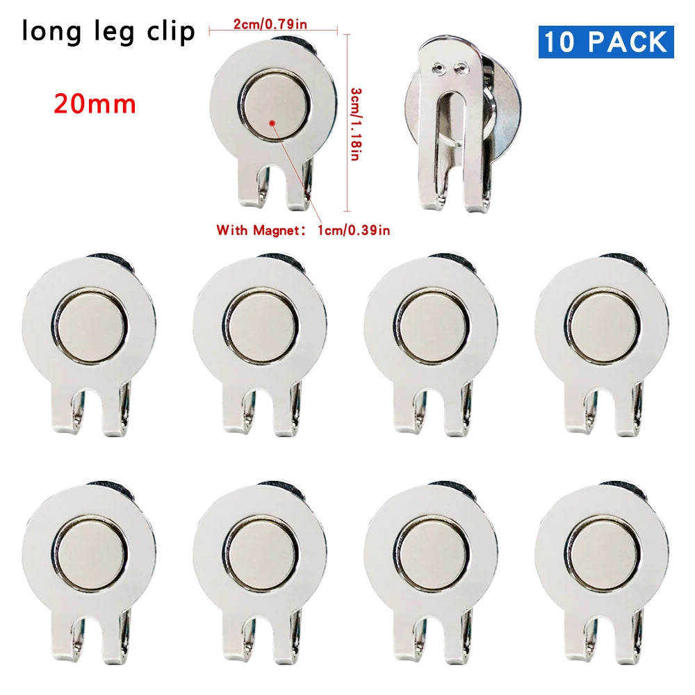 Pack de 10 Clips Magnéticos de Alta Resistencia para Gorra de Golf - Soporte de Marcador Universal