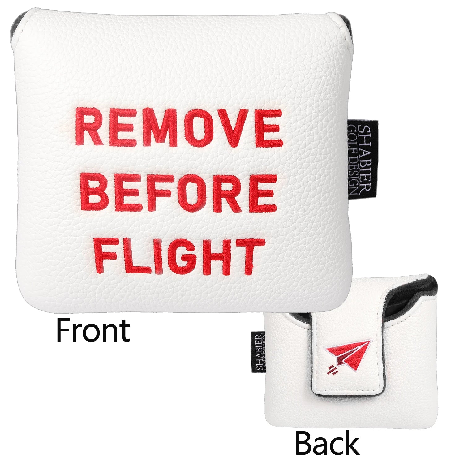 Golf Headcover Large Mallet Blade Putter Leather Remove Before Flight