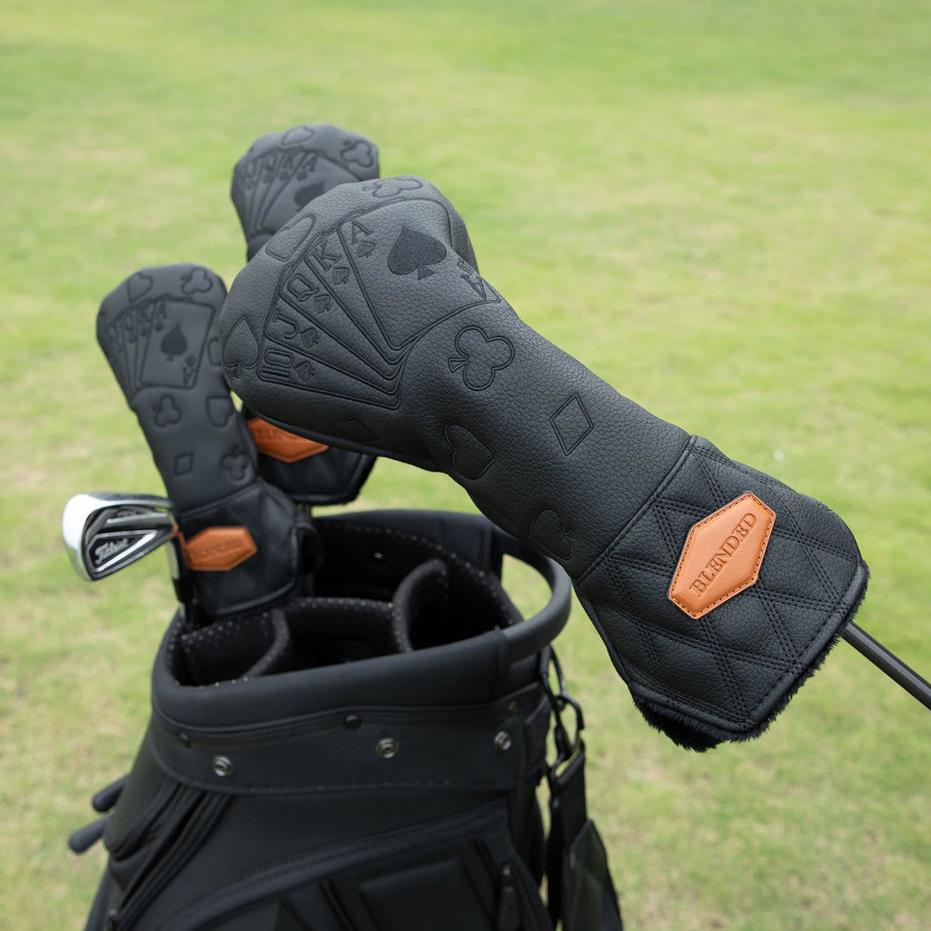 Fundas de Golf Premium Lucky Poker - Bordado de Alta Densidad para Driver, Madera e Híbrido