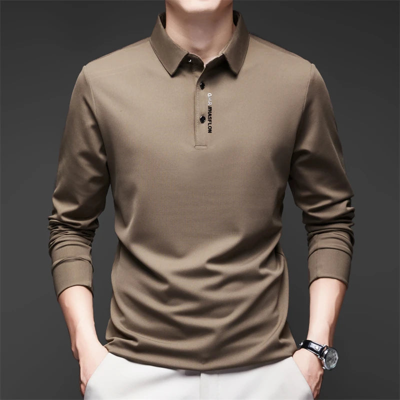 Polo Casual Premium Commander de Manga Larga - Transpirable y Antiarrugas