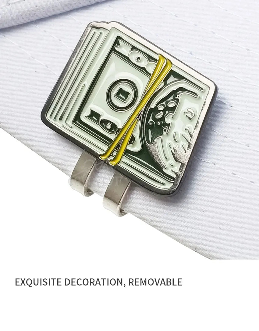 Marcador de Pelota de Golf Money Clip - Diseño de Billete de Dólar con Clip Magnético de Alta Sujeción