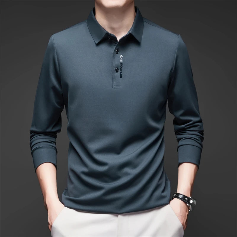 Polo Casual Premium Commander de Manga Larga - Transpirable y Antiarrugas