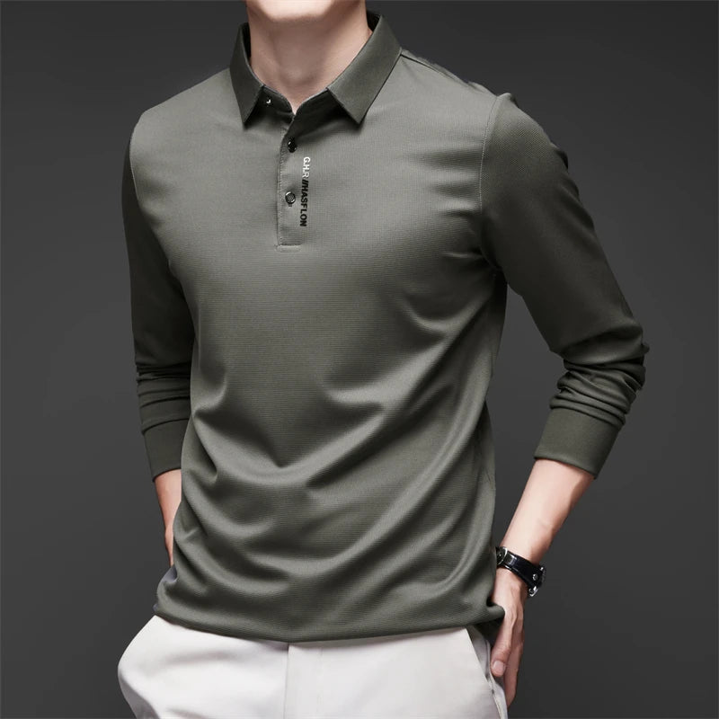 Polo Casual Premium Commander de Manga Larga - Transpirable y Antiarrugas
