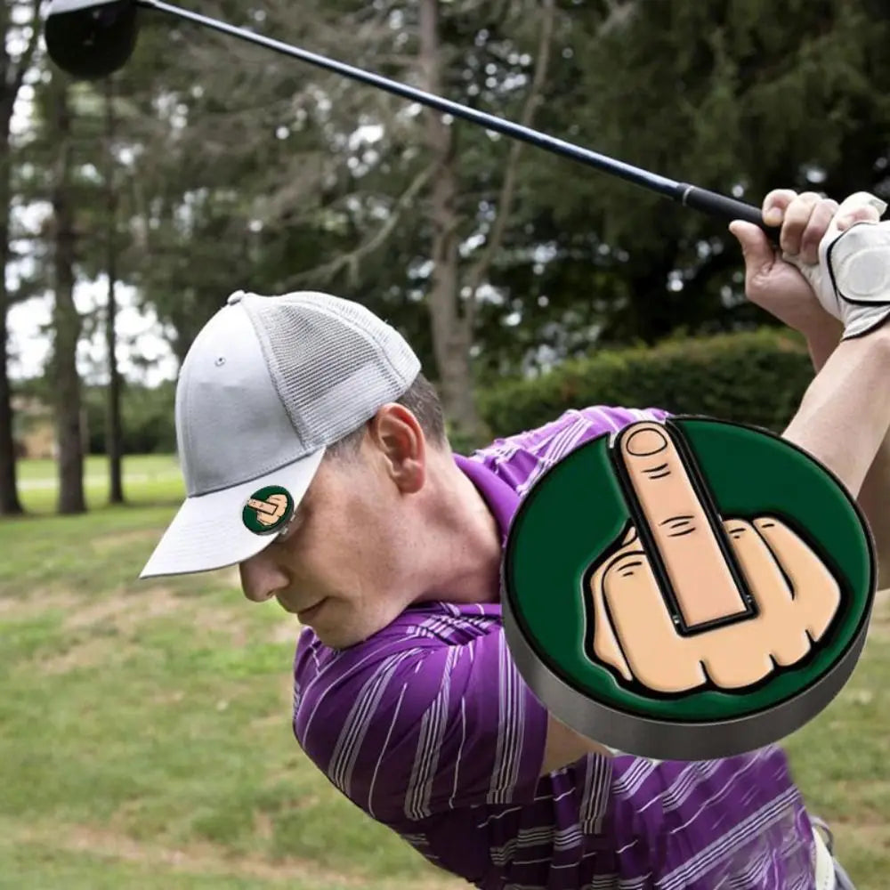 Marcador de Pelota de Golf Middle Finger con Clip Magnético - Diseño Divertido y Atrevido para Jugadores con Estilo