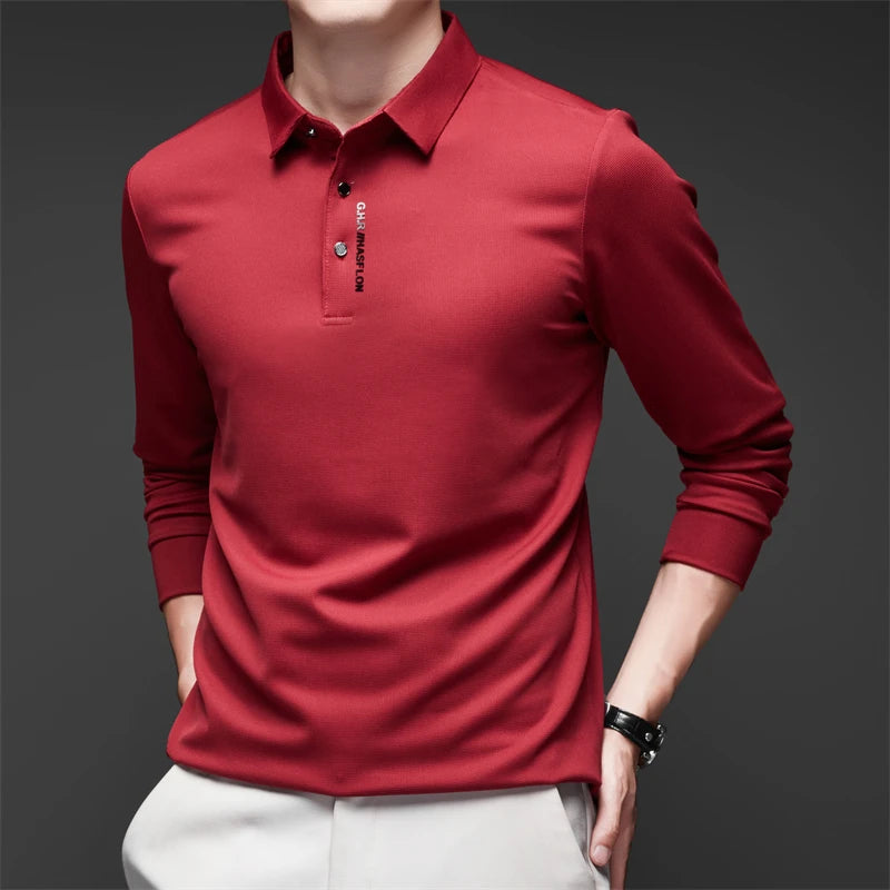 Polo Casual Premium Commander de Manga Larga - Transpirable y Antiarrugas