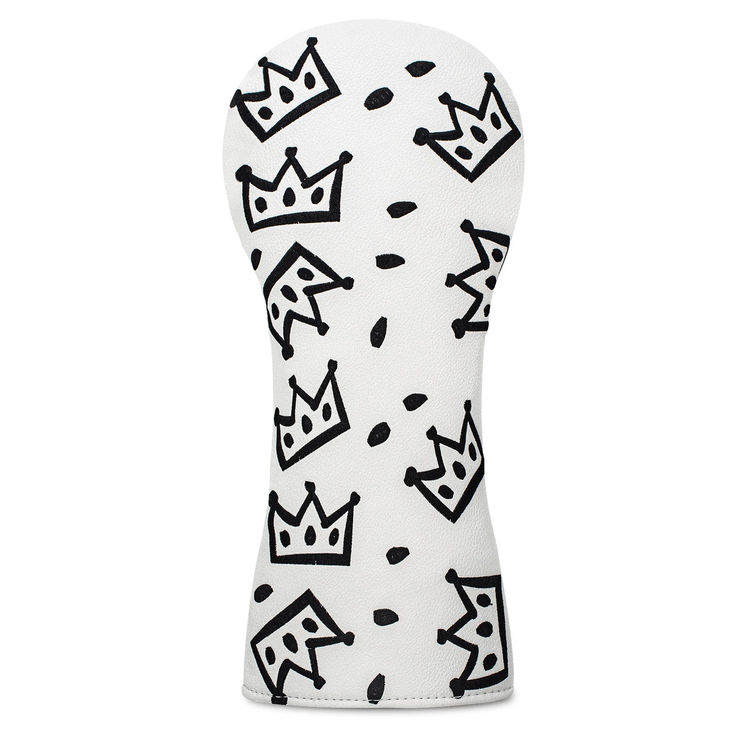 Funda de Golf Royal Crown Black & White - Protección de Cuero Sintético Premium con Diseño de Corona