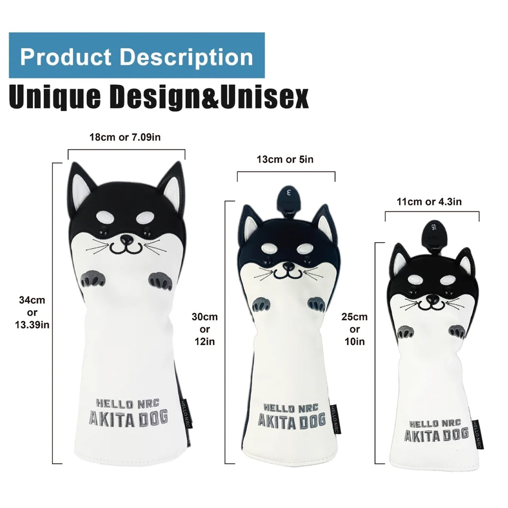 Fundas de Golf Premium Shiba Inu Edition - Cuero Sintético de Alta Resistencia para Driver y Maderas