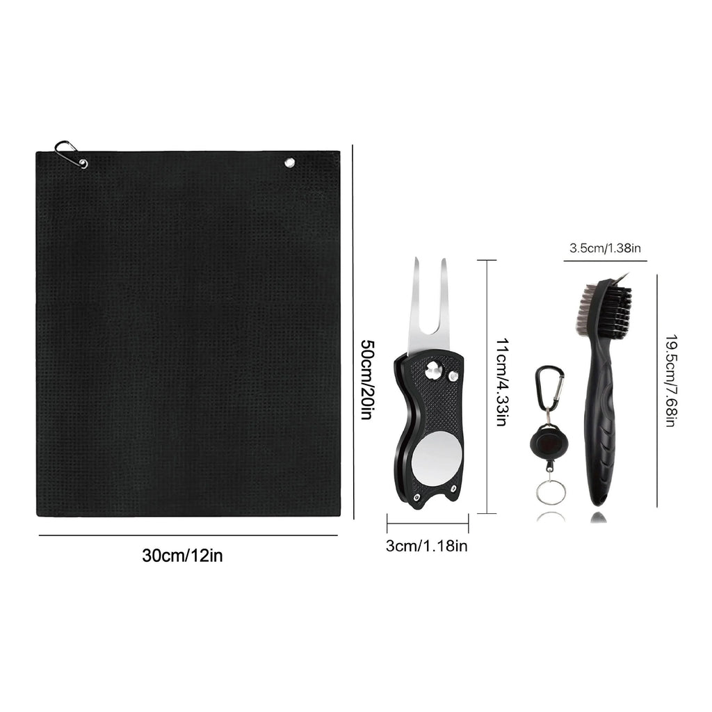 Gemini said Kit de Limpieza y Mantenimiento de Golf - Toalla de Microfibra Waffle, Cepillo y Herramienta de Divots