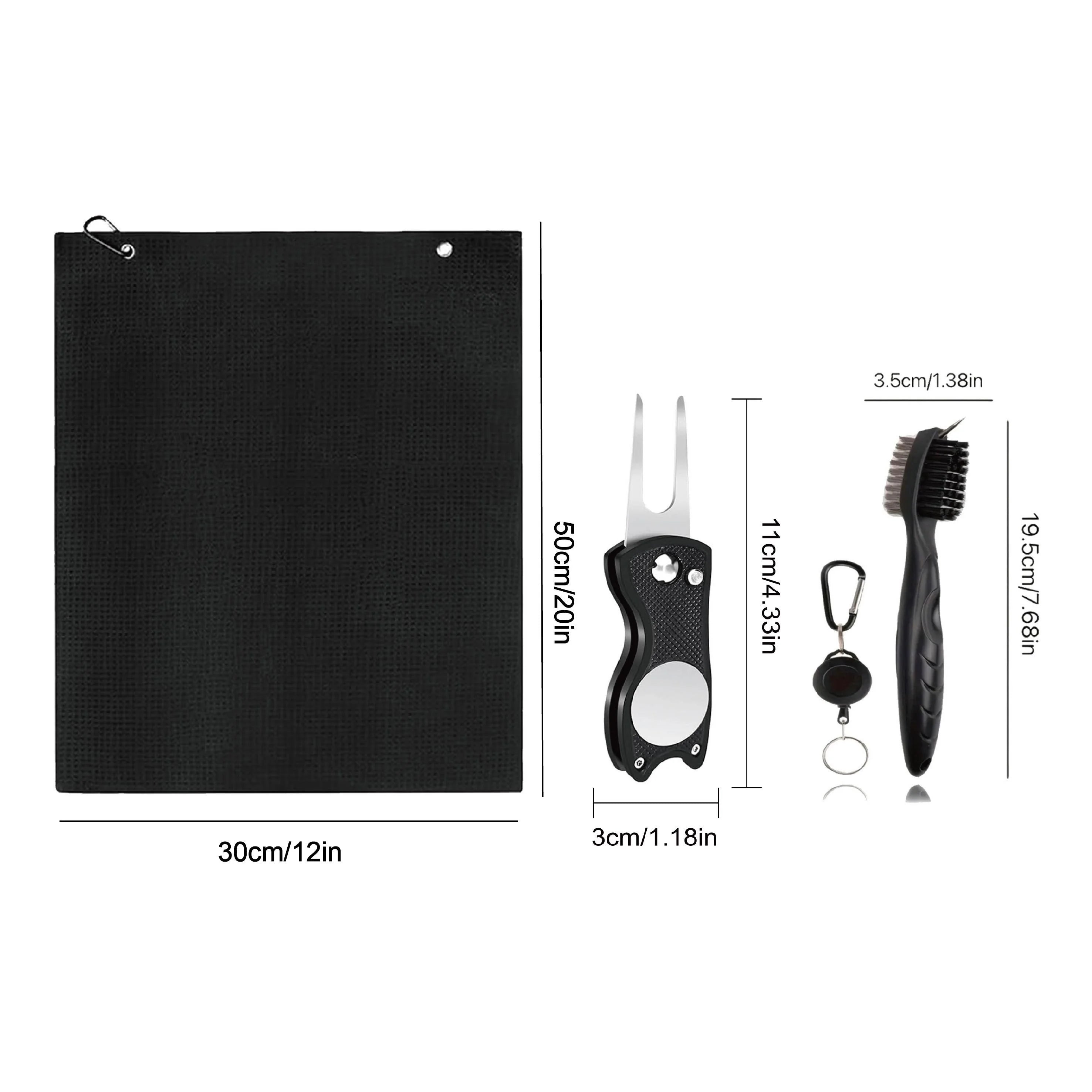 Gemini said Kit de Limpieza y Mantenimiento de Golf - Toalla de Microfibra Waffle, Cepillo y Herramienta de Divots