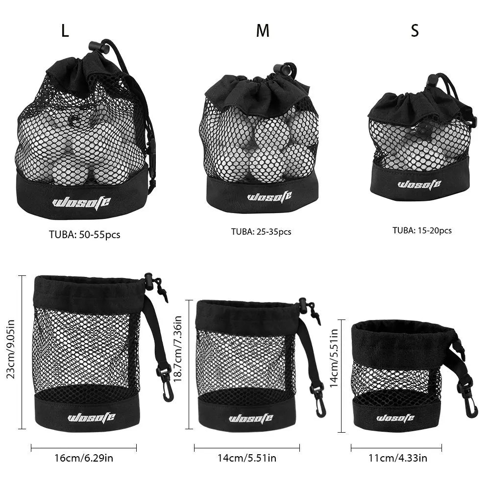 Bolsa de Malla para Pelotas de Golf con Clip de Sujeción - Almacenamiento Práctico y Ventilado