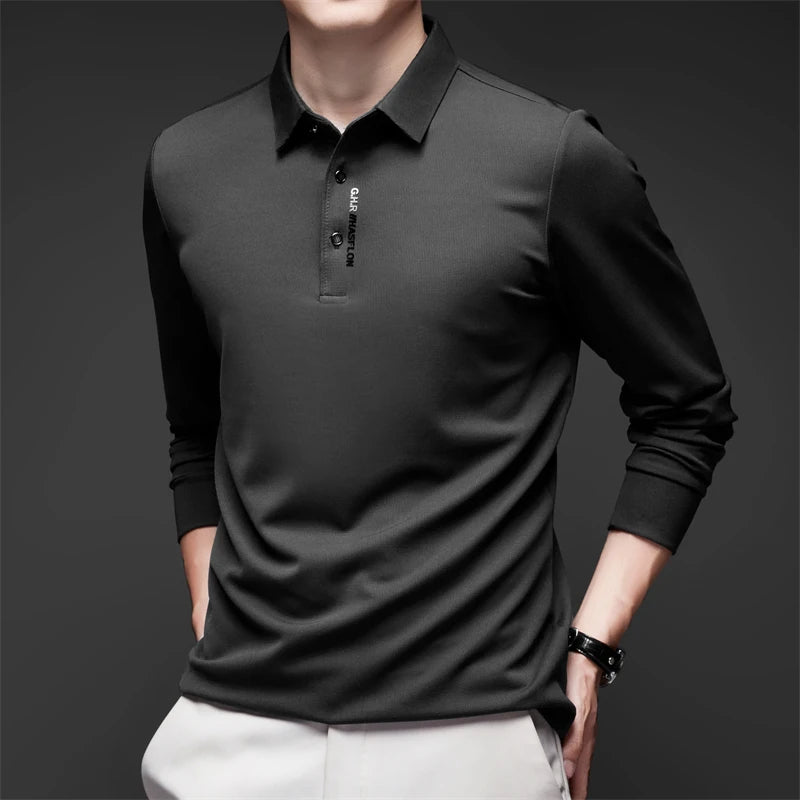 Polo Casual Premium Commander de Manga Larga - Transpirable y Antiarrugas
