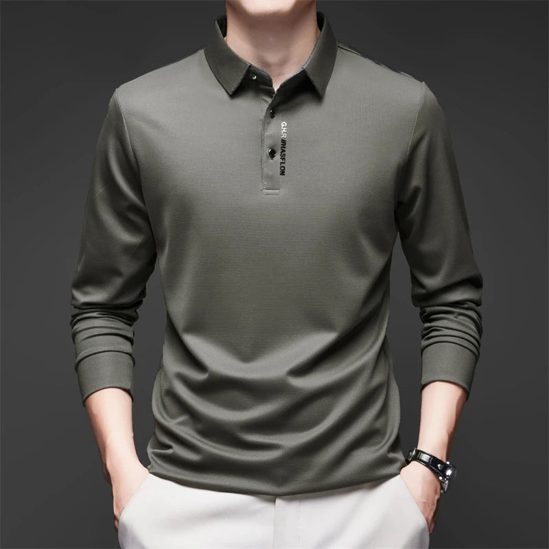 Polo Casual Premium Commander de Manga Larga - Transpirable y Antiarrugas