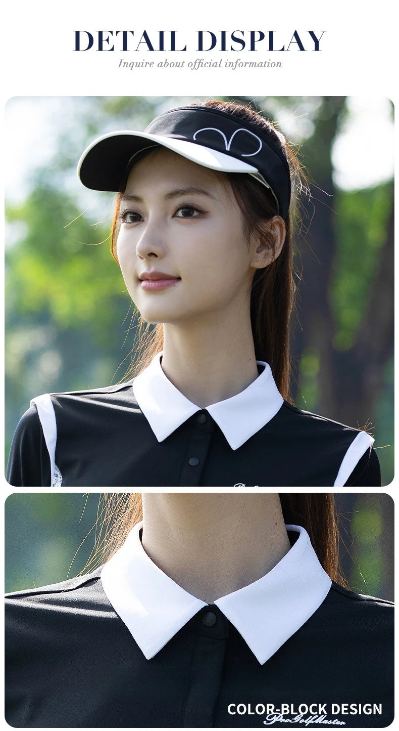 Playera de Golf Ice Silk para Dama - Manga Larga Transpirable con Protección Solar y Cuello Polo
