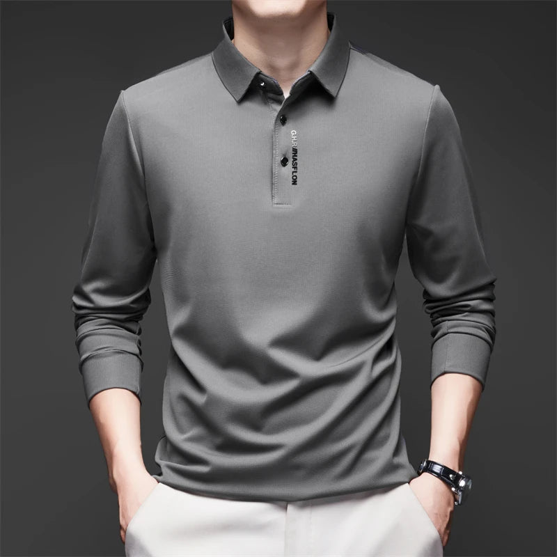 Polo Casual Premium Commander de Manga Larga - Transpirable y Antiarrugas
