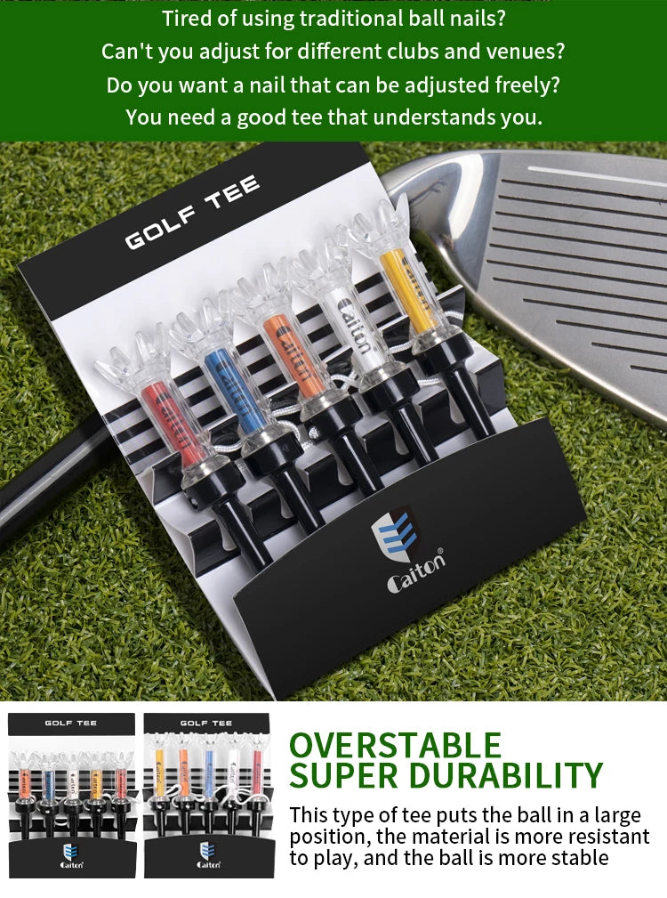 Set de 5 Tees de Golf Magnéticos Caiton - Sistema de Rebote 360° para Máxima Distancia